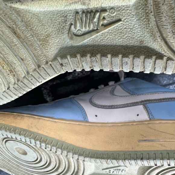 Vintage NIKE Air Force 1 Low Baby Sky Blue & White on Gum & Green - Picture 13 of 15